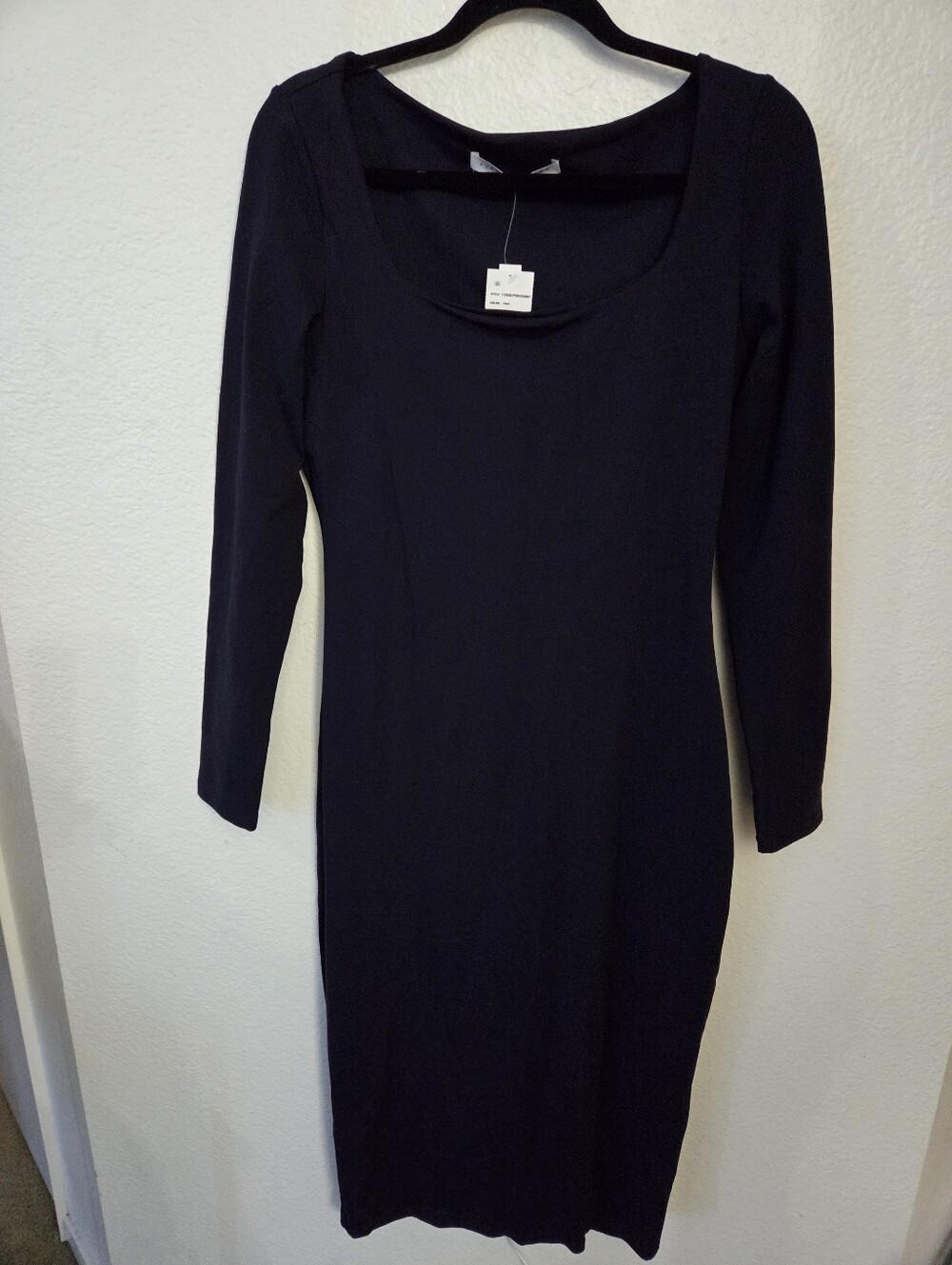 Susana Monaco Scoop Neck Long Sleeve Bodycon Dress Women's Size Xlarge Navy